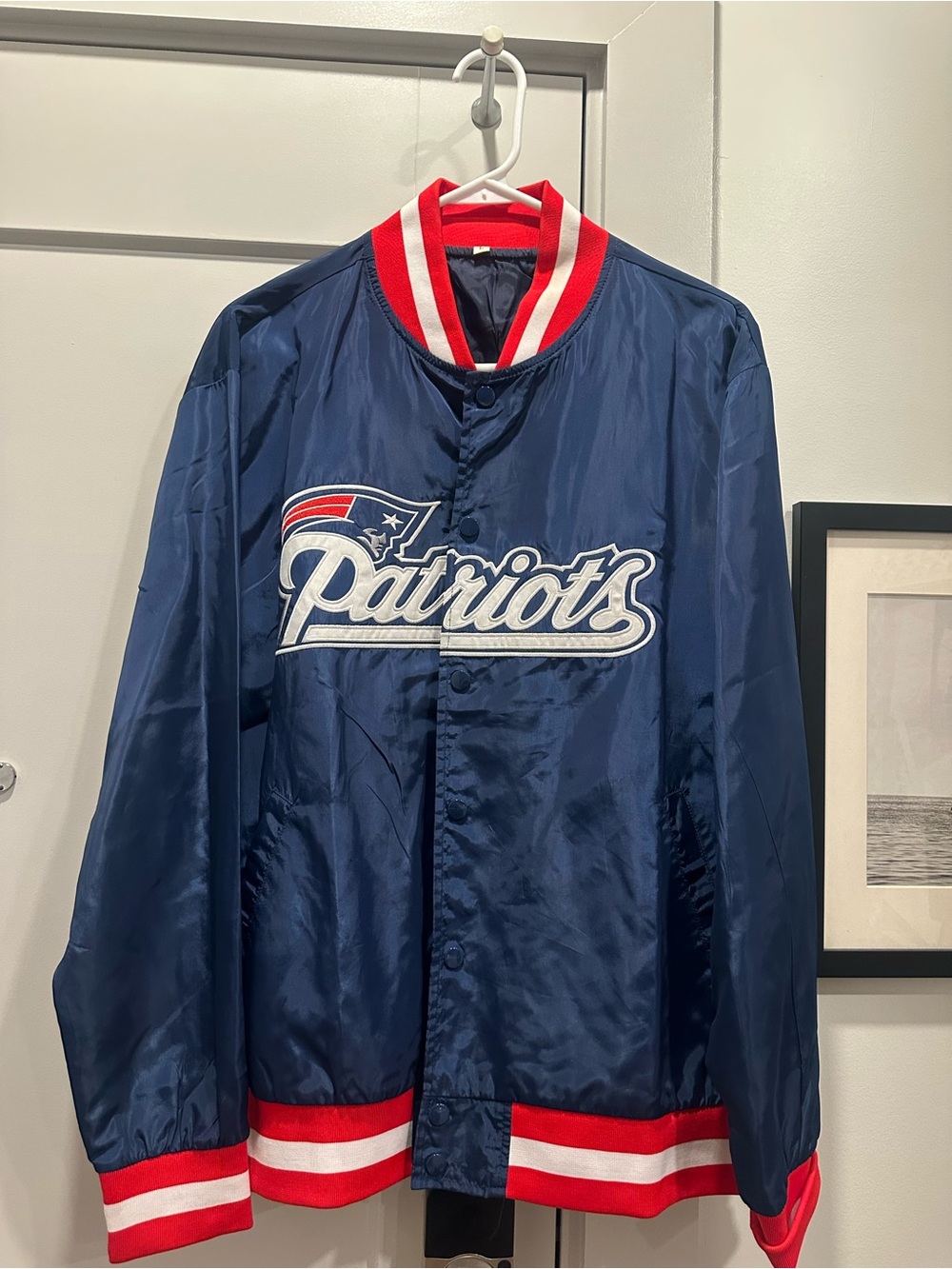 NFL New England Patriots Satin Varsity Jacket